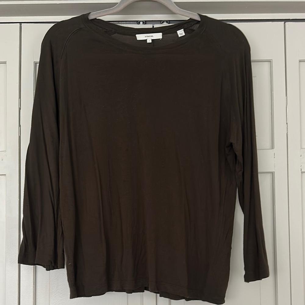 Vince Dark Green Long Sleeve Top
